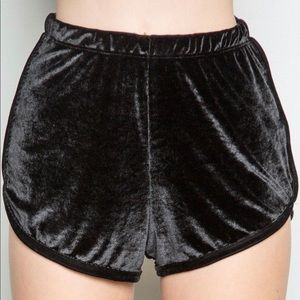 Brandy Melville Black Velvet Shorts